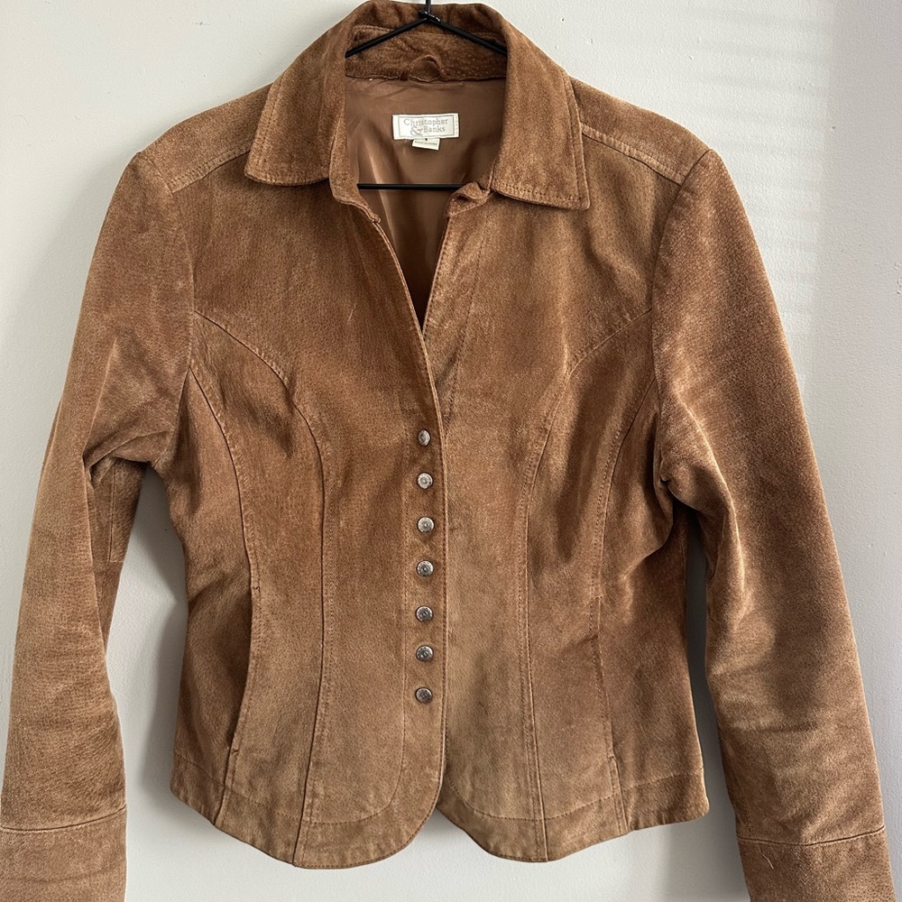 VINTAGE ▪️Christopher & Banks Brown Suede Leather Jacket